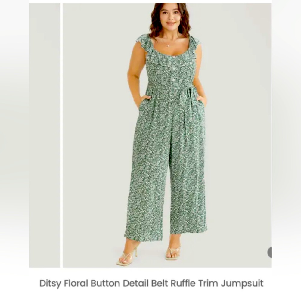 Bloom Chic ruffled romper 1X 18/20 NWT